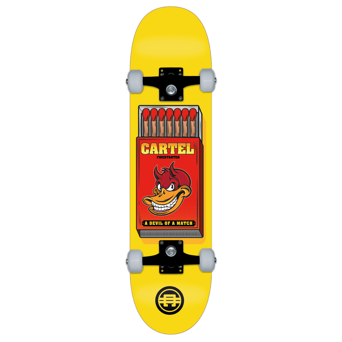CARTEL SKATEBOARDS - FIRESTARTER - YELLOW SKATEBOARD COMPLETE