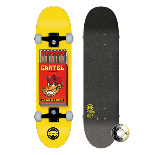 CARTEL SKATEBOARDS - FIRESTARTER - YELLOW SKATEBOARD COMPLETE