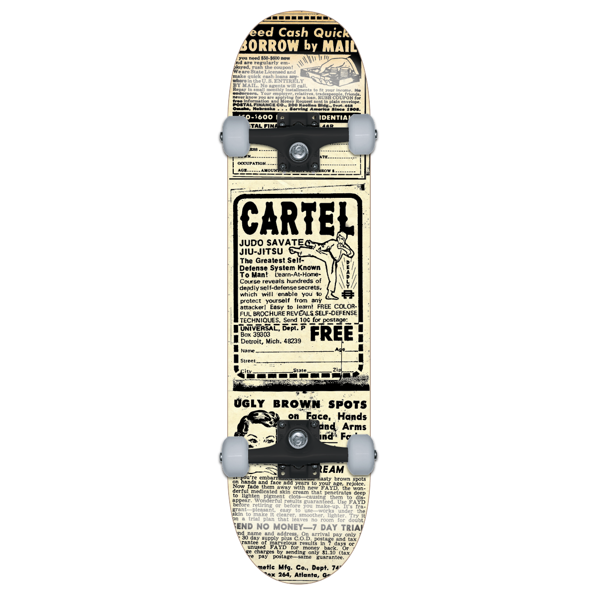 CARTEL SATEBOARDS - KARATE - BEIGE SKATEBOARD COMPLETE