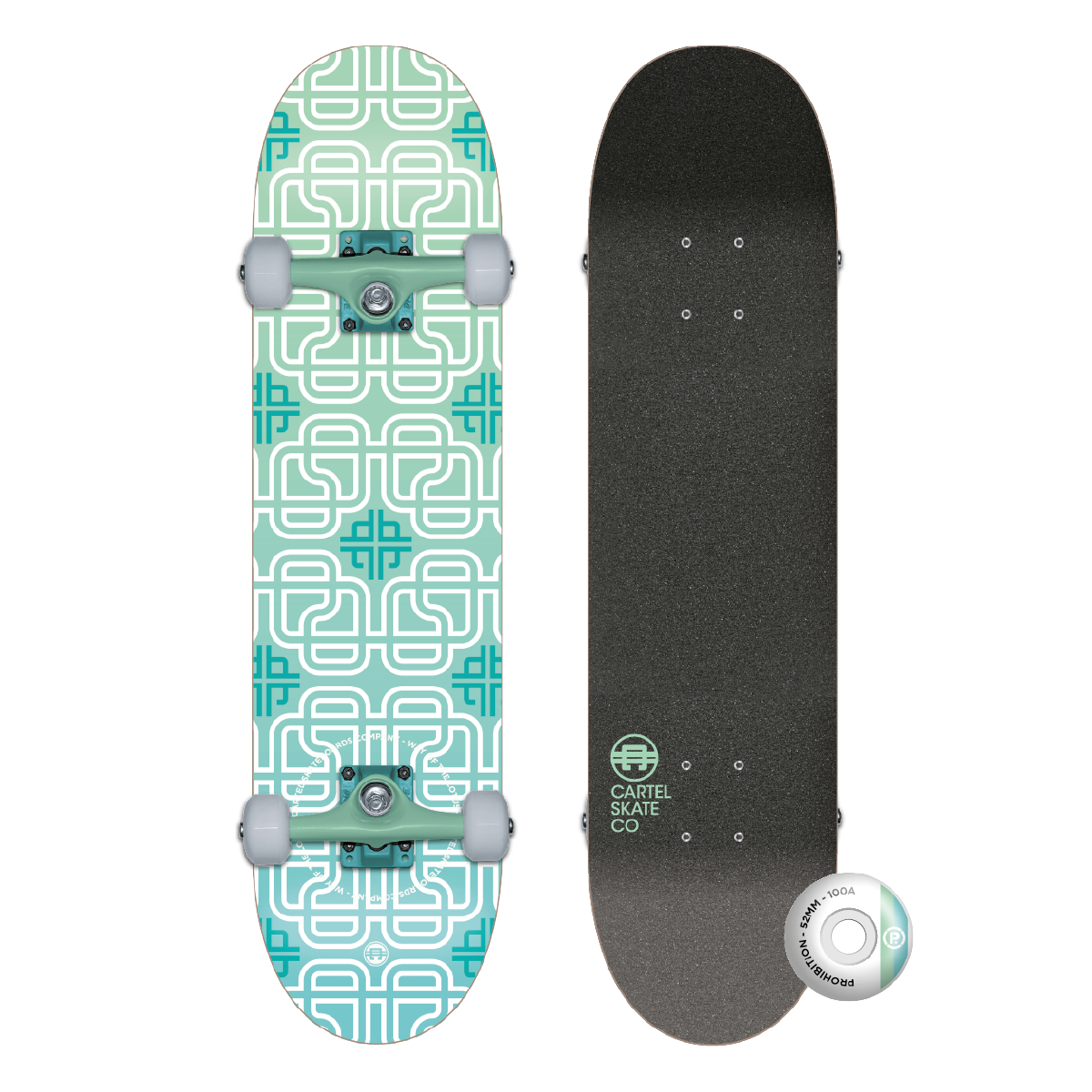 PROHIBITION - LOTUS - JADE   SKATEBOARD COMPLETE