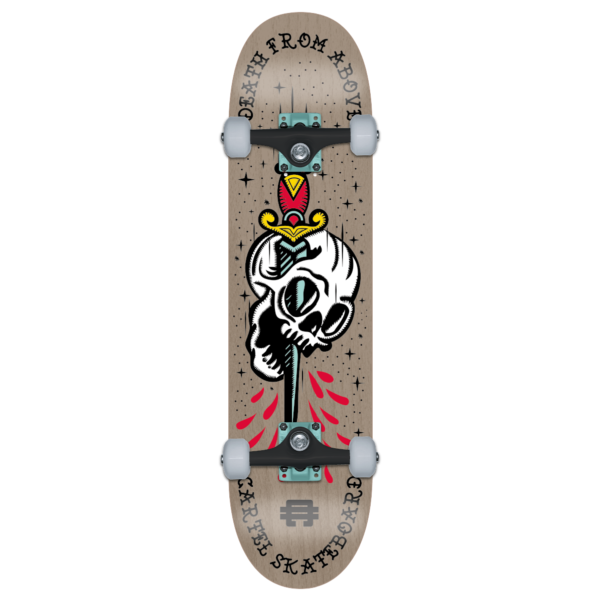 CARTEL SKATEBOARD - ABOVE - GREY SKATEBOARD COMPLETE