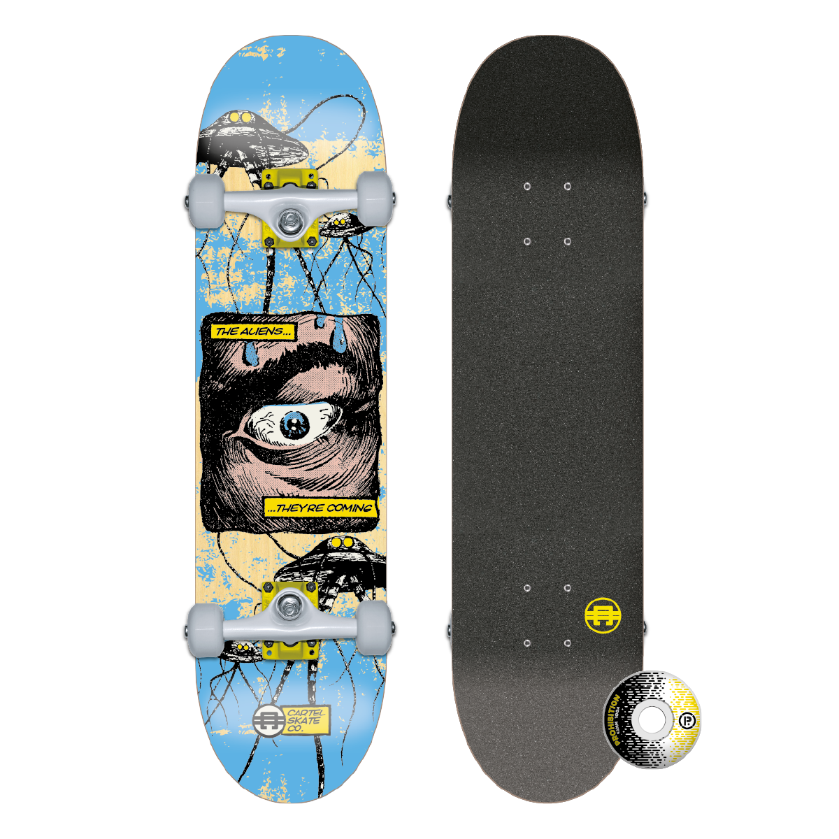 CARTEL SKATEBOARDS - ALIEN - LITE BLUE SKATEBOARD COMPLETE