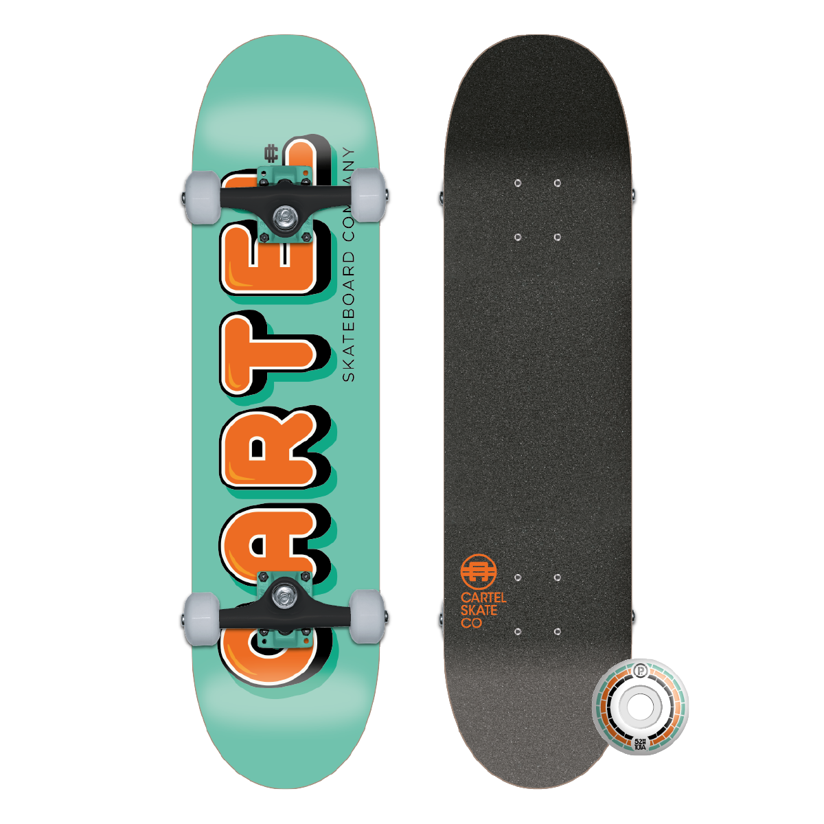 CARTEL SKATEBOARDS - DONUTS - SEA GREEN SKATEBOARD COMPLETE