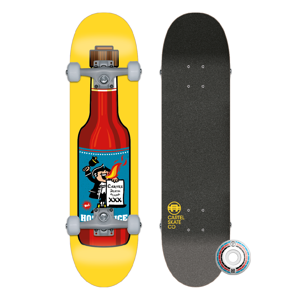 CARTEL SKATEBOARDS - HOT SAUCE - YELLOW SKATEBOARD COMPLETE