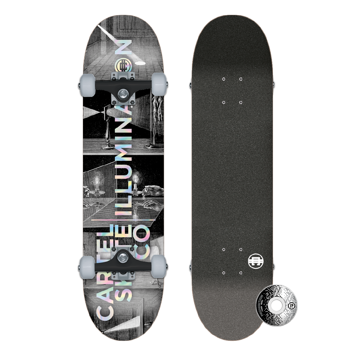 CARTEL SKATEBOARDS - ILLUMINATION - BLACK SKATEBOARD COMPLETE