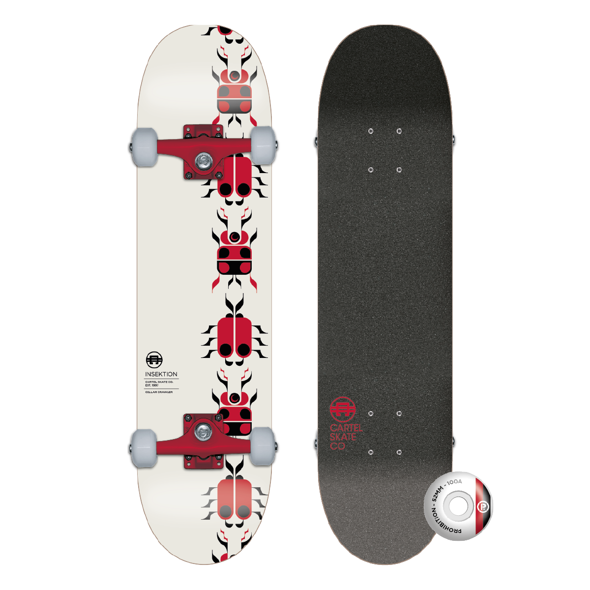 CARTEL SKATEBOARDS - INSEKTION - CREAM SKATEBOARD COMPLETE