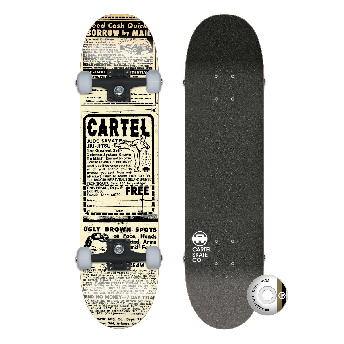 CARTEL SATEBOARDS - KARATE - BEIGE SKATEBOARD COMPLETE