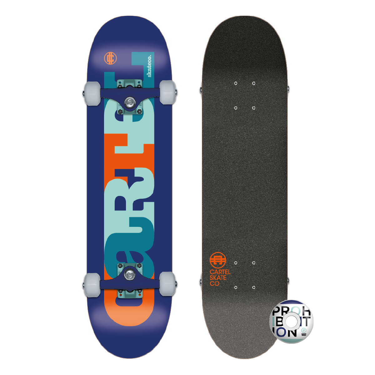 CARTEL SKATEBOARDS - MELTED - ROYAL BLUE SKATEBOARD COMPLETE