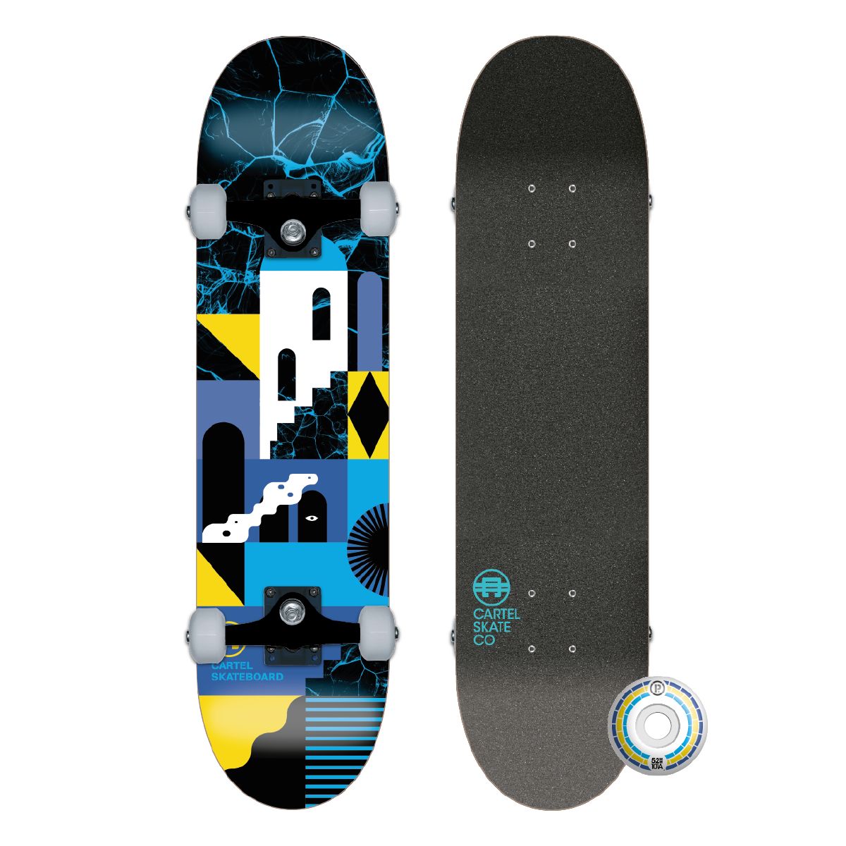 CARTEL SKATEBOARDS - SANTORINI - BLUE SKATEBOARD COMPLETE