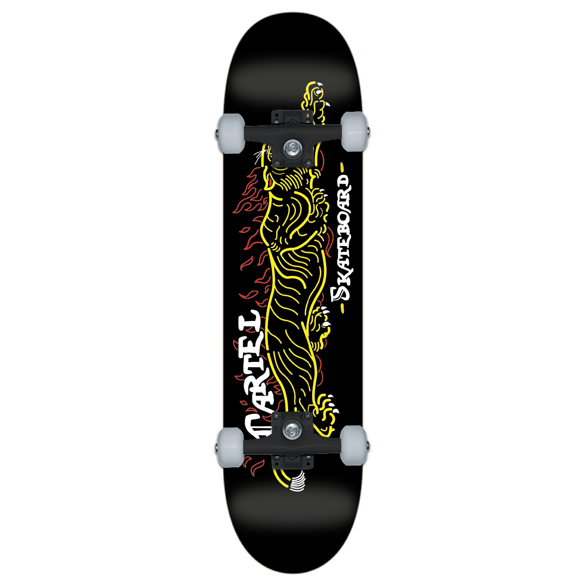 CARTEL SKATEBOARDS - TIGER - BLACK SKATEBOARD COMPLETE