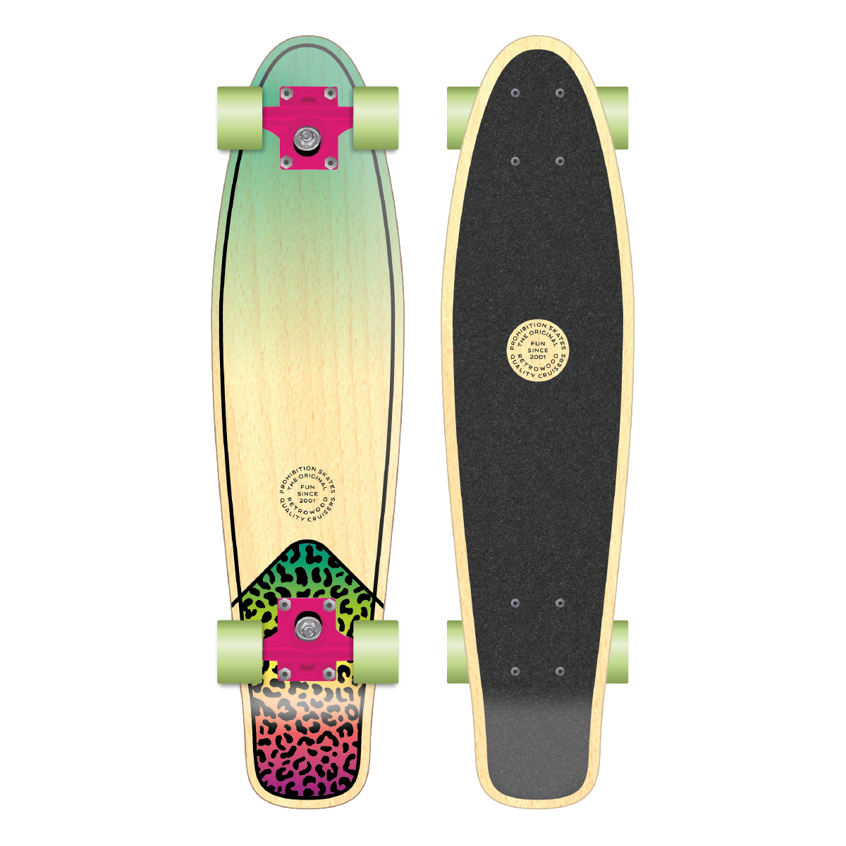 CARTEL SKATEBOARDS - FLUOPARD RETROWOOD 28