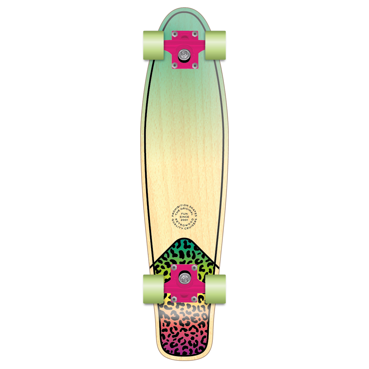 CARTEL SKATEBOARDS - FLUOPARD RETROWOOD 28